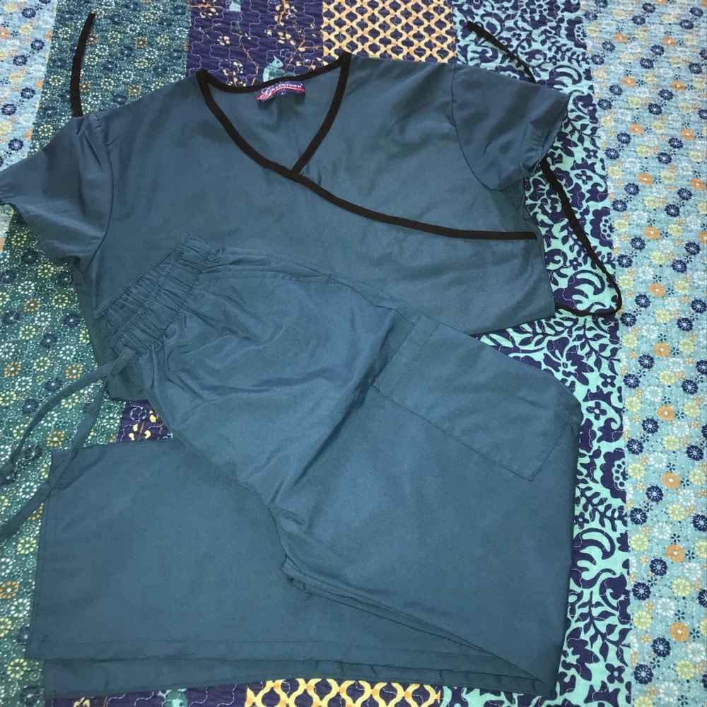 Caribbean Blue Scrub Set